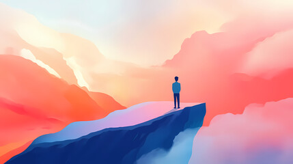 Motivational coaching scene illustrating a mentor providing guidance, focusing on personal and career development, inviting design, harmonious colors. Clarity - Mist. Illustration
