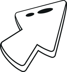 Game cursor pointer black-and-white vector illustration
