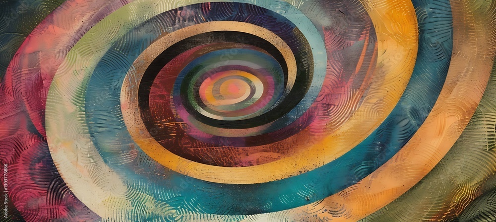 Poster abstract background with concentric circles in soft pastel shades for a peaceful and elegant look