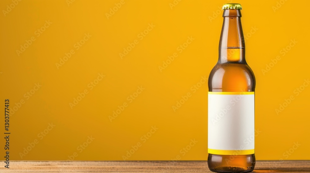 Poster display your unique label design on a sleek beer bottle with a chic gradient backdrop that enhances 