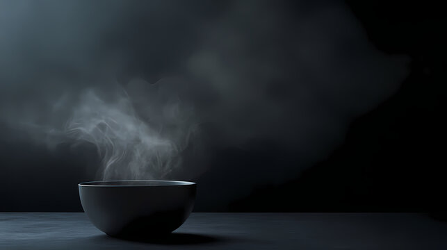 A minimalist black background, ideal for showcasing products or artwork, emphasizing simplicity and elegance. Clarity - Mist. Illustration