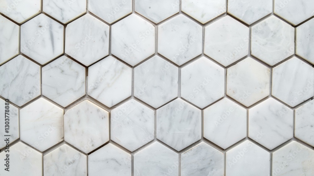 Poster transform your area with a stylish marble wall adorned with hexagon tiles that offer depth and sophi