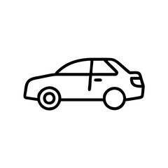Fototapeta premium simple outline of a car design in black and white for travel 