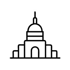 Outline of a landmark building in minimalist style  