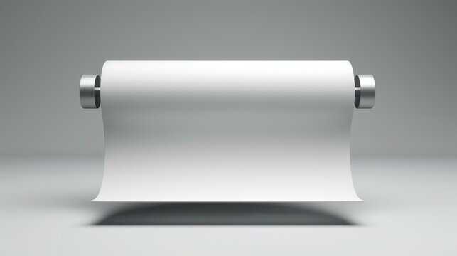 Sleek metallic stand showcases a customizable banner, perfect for events or presentations with a modern twist.