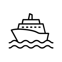 Obraz premium cruise ship sailing on waves in minimalist style 