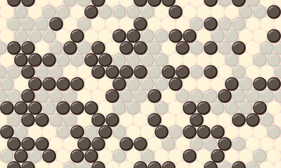 Seamless spotted pattern with colorful round shapes, ideal for abstract backgrounds, wallpaper, or textile prints with a geometric touch.