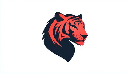 A bold sports team logo featuring a sleek tiger design in vibrant red and black on a crisp white background.