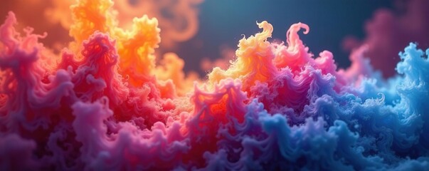 Gossamer threads of color weave an ethereal tapestry, delicate, abstract colorful smoke, atmosphere