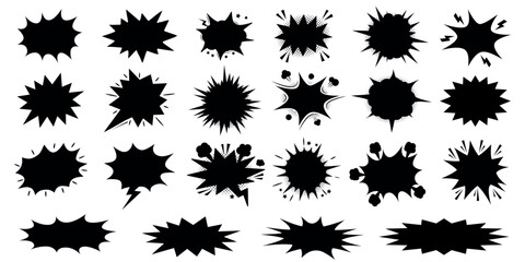 Comic Explosion Speech Bubble, Cartoon Boom Effect, Pop Art Action Symbol, Dynamic Text Balloon, Retro Style Graphic, Vintage Comic Sound Effect, Burst Design, Retro Sound Burst Illustration