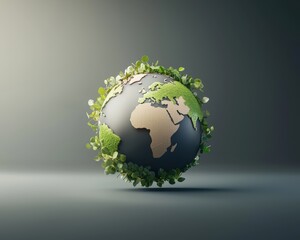 Green Earth Concept with Plant Elements and Texture