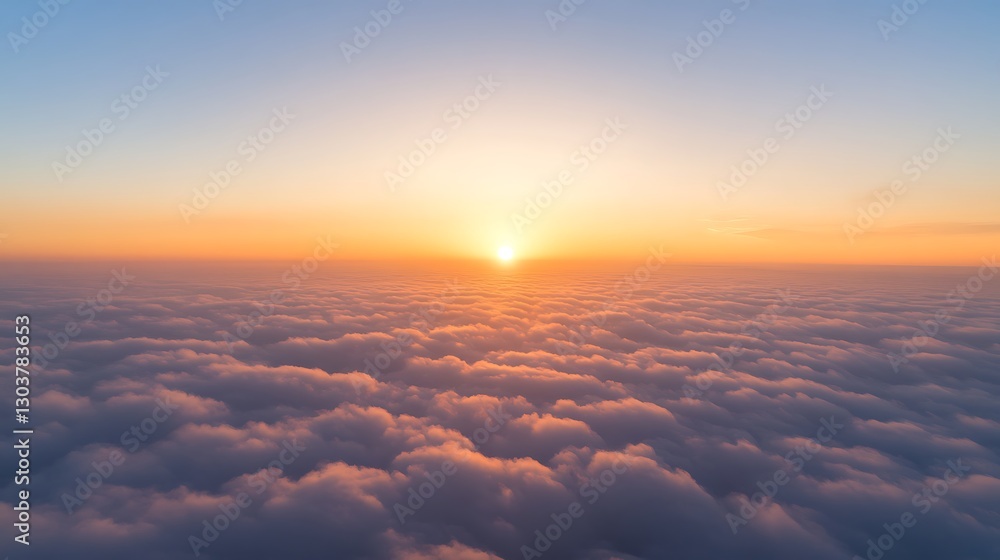 Poster ahmadwahyuutomo776@gmail.com a beautiful panoramic sunrise view over a sea of clouds, perfect for na