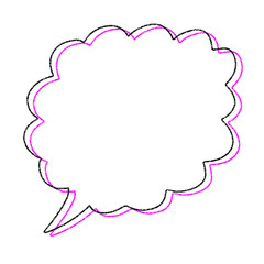 シンプルな手書き風吹き出し フレーム 　ピンク　黒