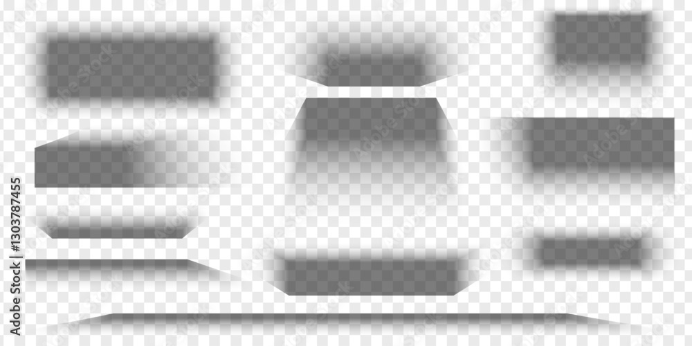 Leinwandbilder set of banner, paper or packing box shadow effects. different realistic soft grey shapes. rectangula