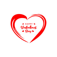 Happy Valentines Day Red Heart Love Romantic Design Graphic