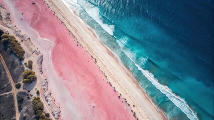 Topview waves ocean. Stunning aerial view of ocean waves showcasing vibrant colors and abstract patterns in a high-contrast design. Abstract Ocean background