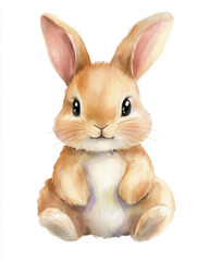 Obraz premium Adorable baby bunny illustration with soft colors and cute expression