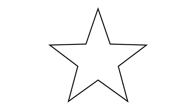 Five Point Star Outline on White Background - Simple and Clean Design