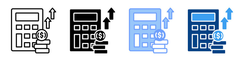 Profit Calculator Icon Set Multiple Style Collection