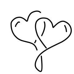 Vector set of hearts line icons