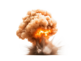 Chaos Unleashed: A Devastating Airstrike Ignites Massive Explosion, Engulfing the Landscape in Flames and Thick Smoke