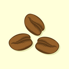 Illustration of brown coffee beans