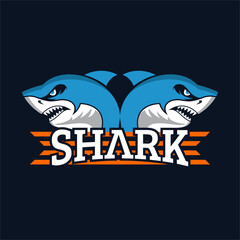 Cool two fierce sharks logo for gaming company
