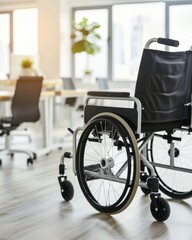 Modern Wheelchair in Bright Open Office Space with Natural Light