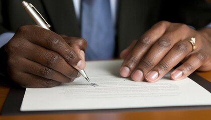 hands signing a document, emphasizing partnership and collaboration in business