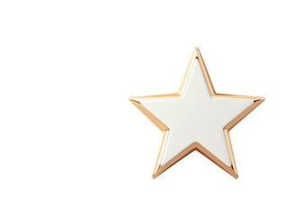 Obraz premium Elegant 3D Golden Five-Pointed Star Icon: The Perfect Festive Touch for Celebrations, Designs, Decorations, and Digital Projects Seeking Eye-Catching Style.