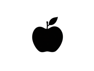 Black Apple Fruit Logo Icon Collection on a Crisp White Background.