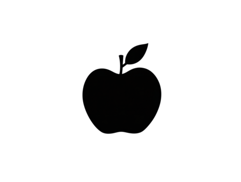 Black Apple Fruit Logo Icon Collection on a Crisp White Background.