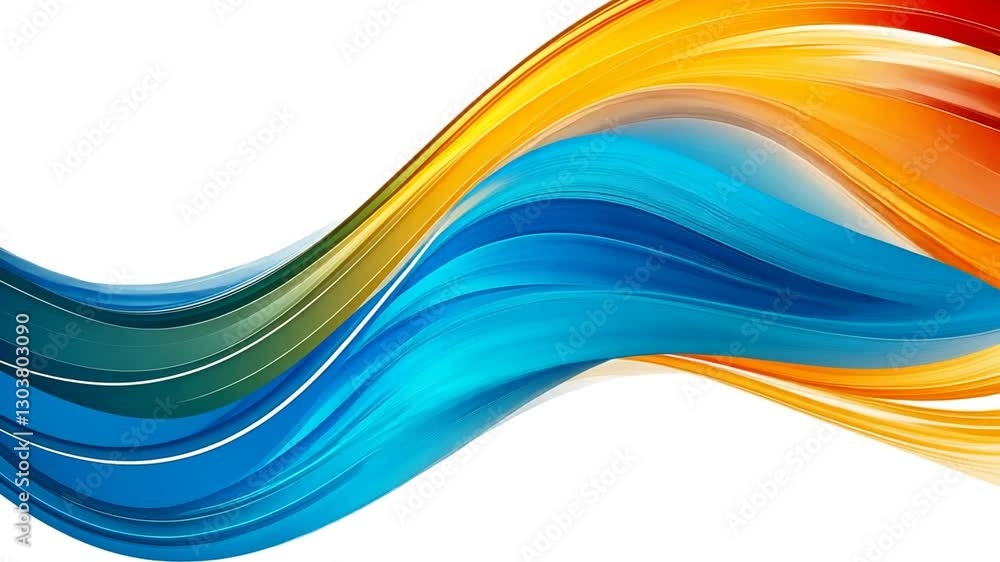 Poster dynamic wave flow with vibrant gradient colors, abstract artistic background for modern design