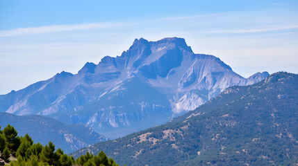 Puig Major, the highest peak in the Balearic Islands, at 1,445 meters high, and where a Spanish military base Eva7 is located. Near Cala Tuent, Balearic Island of Mallorca, Spain, Europe.