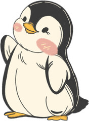 Illustrations of penguin hai five