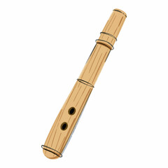 Illustration of Recorder Representing Music Education Industry Isolated on White Background.