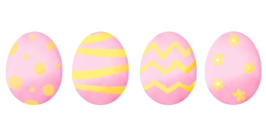 Colourful easter eggs on transparency background, PNG,