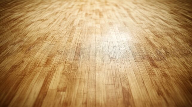 Indoor wood court floor, perspective view, sunlight, background blurred, sports