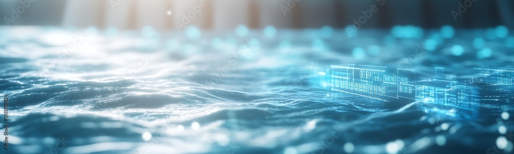 Aufkleber a vibrant image of an ai-controlled hydroelectric power station showcasing advanced technology in re