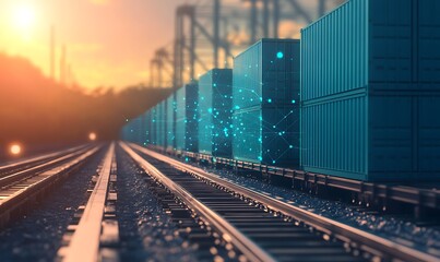 AI-driven global trade automation concept image featuring futuristic elements and technology.