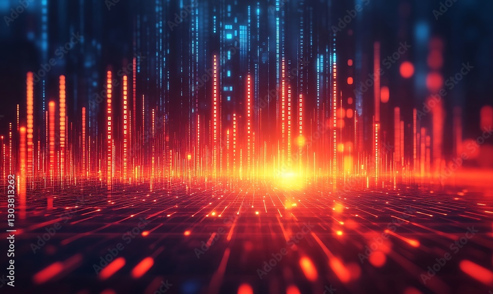 Poster ai-driven hedge fund analysis image showcasing futuristic market trends and insights.