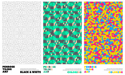 A Journey Through Penrose Tiling: Transforming Geometric Structures into Artistic Masterpieces