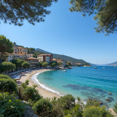 Fototapeta premium residential building near venere azzurra beach near lerici