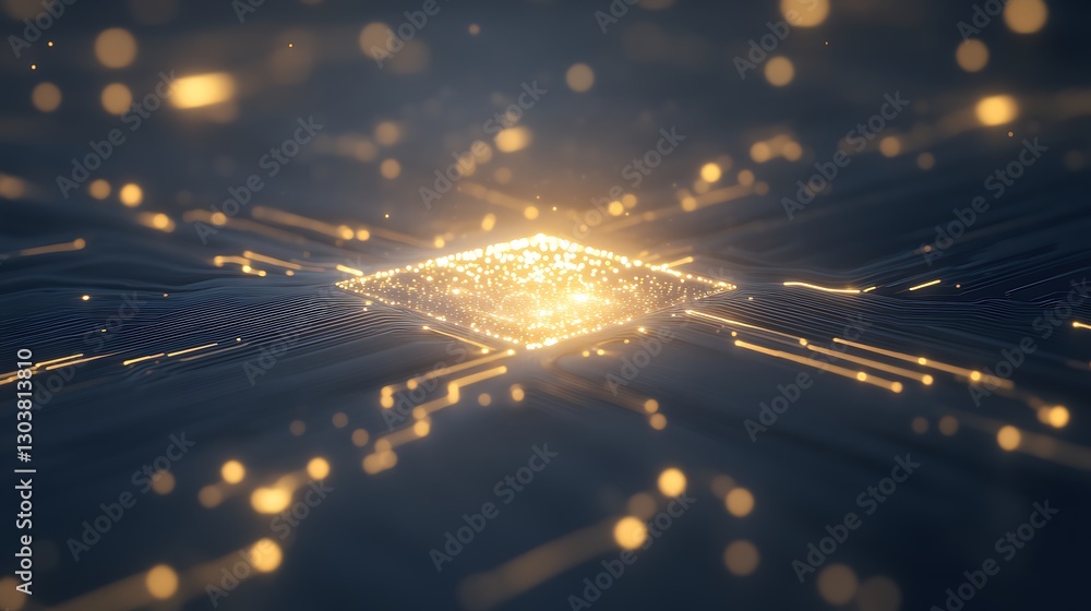 Poster ai-driven investment analysis image featuring a glowing market scene, ideal for finance and analytic