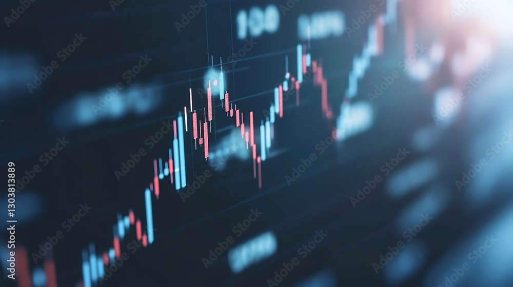 Poster ai-driven investment analysis image showcasing a glowing market trend and financial insights.