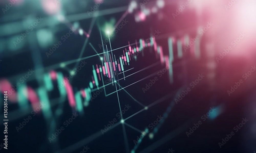 Leinwandbilder AI-driven stock market prediction image featuring futuristic design elements and technology themes.