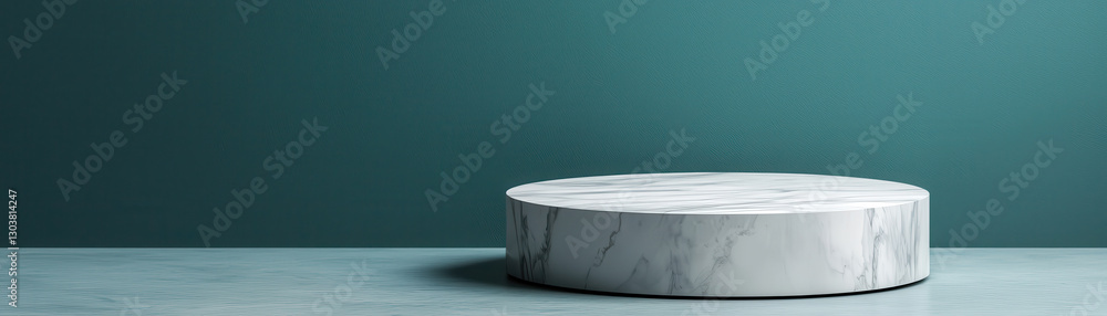 Aufkleber minimalist dark marble platform on smooth surface, ideal for display. elegant design complements mod
