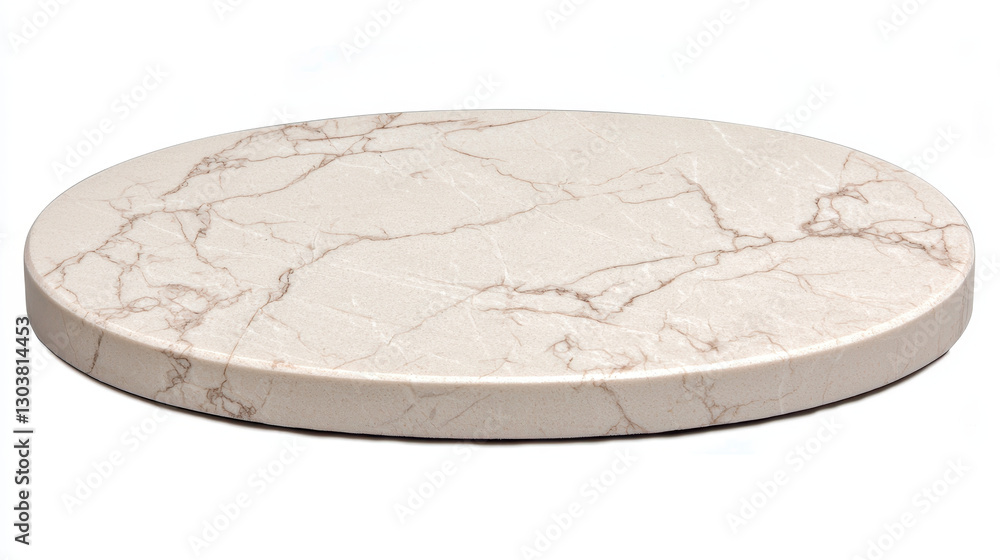 Poster elegant oval marble podium with smooth finish, perfect for display or decoration. its refined design