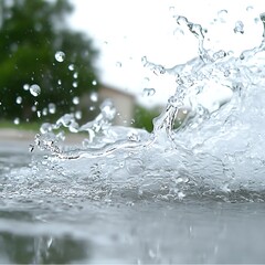 Water splash action, nature, outside, liquid drops background