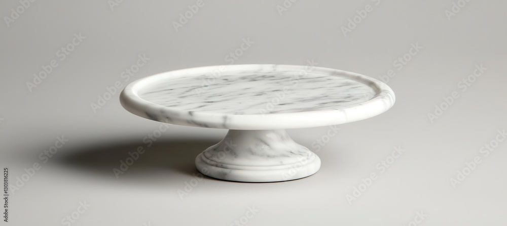 Poster elegant small circular marble pedestal with refined finish, perfect for displaying desserts or decor